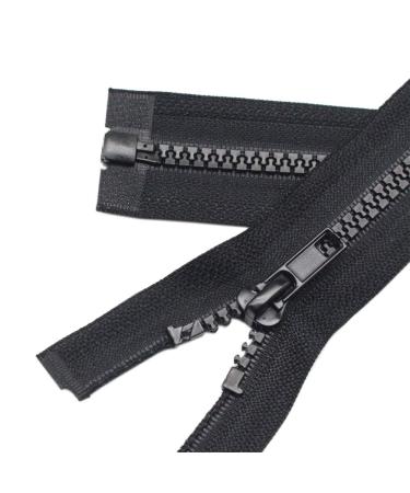 YaHoGa 2PCS 5 30 Inch Separating Jacket Zippers for Sewing Coats Jacket Zipper Black Molded Plastic Zippers Bulk (30 2pc) Black 30 2pcs