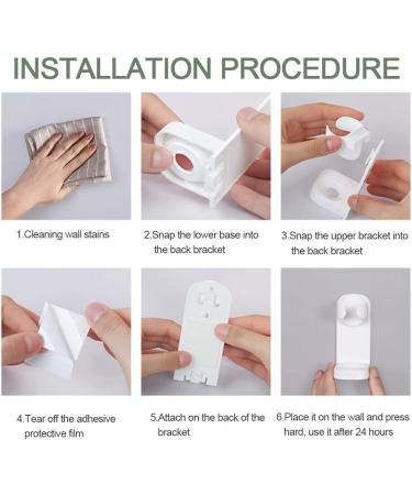 Chepl Electric Toothbrush Holder - 6-Piece Self-Adhesive Wall Bracket for Bathroom & Kitchen - No Drilling Needed - Buy Online on SooperMarket.com