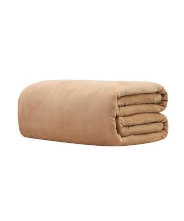 Worparsen Warm Blanket Rectangle Flannel Blanket Bedding Supply Warm Light Weight Camel