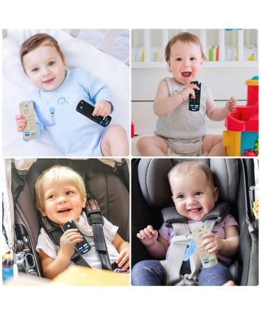 Hotut Baby Remote Control Bite Ring - 2 Pack BPA-Free Silicone Dental Aid with Pacifier Chains - Safe Baby Toys for 3 Months+ - Buy Online on SooperMarket.com