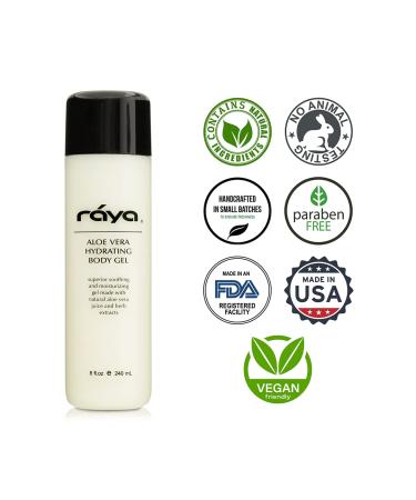 Raya Aloe Vera Hydrating Body Gel 8 oz - Natural Moisturizer for Face & Body Soothes Skin After Sun - Buy Online on SooperMarket.com