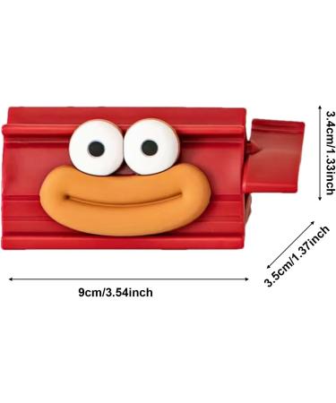 Rolling Toothpaste Squeezer - Cute Smiling Face Tube Squeezer Tool Manual Toothpaste Dispenser Toothpaste Holder Squeezer for Bathroom Restroom Red - Buy Online on SooperMarket.com