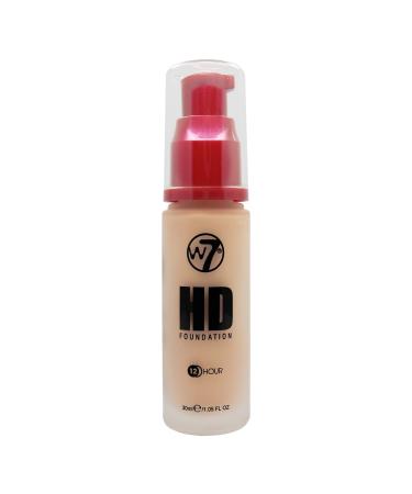 W7 HD Foundation - Oil-Free Liquid Foundation for Poreless Matte Medium Coverage - 30ml (Sand Beige) Sand Beige 30 ml (Pack of 1)