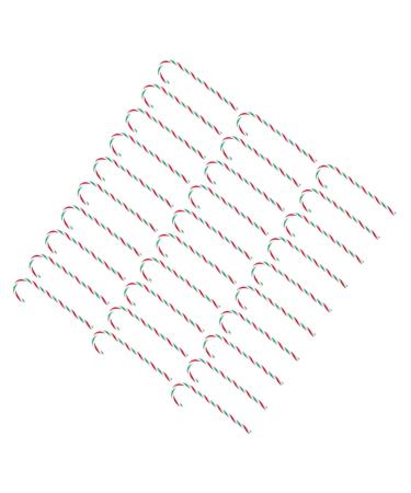 HOLIDYOYO 30pcs Simulated Candy Cane Holiday Candy Cane Christmas Party Favors Christmas Candy Props Plastic White Green Red 15X4cm