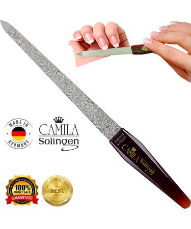 Camila Solingen CS19 8 inch Professional Sapphire Metal Nail File for Fingernail and Toenail Care - Stainless Steel, Double Sided Coarse Fine, Made in Solingen Germany - Manicure Pedicure Tool (Pack of 1) - Buy Online on SooperMarket.com