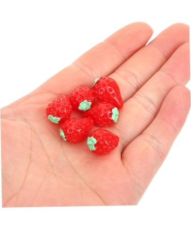 MAGICLULU 30pcs mini toy doll house accessory fake fruit resin strawberry cake decoration fake strawberries mini hair accessories artificial toy room key chain doll house mini photo frames Red 1.6x1cm - Buy Online on SooperMarket.com