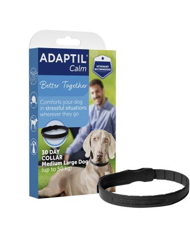 ADAPTIL Calm On-the-Go Collar Helps Dogs Cope with Stress and Anxiety Related Behavioural Issues and Life Challenges Especially When Out and About - Medium/Large Dogs Black 1 Count (Pack of 1) Only Collar