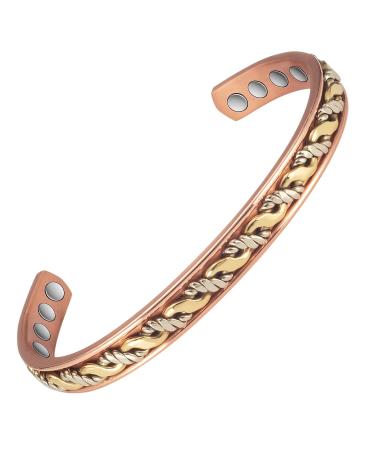 EnerCoppeX Copper Magnetic Bracelet for Women - Detox Jewelry with 3500 Gauss Magnet (CPB-1072SG)