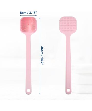 VOCOSTE Soft Silicone Bath Brush - Non-Slip Back Scrubber Shower with Long Handle in Pink for Men and Women - Buy Online on SooperMarket.com