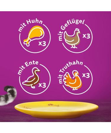 Whiskas 1+ Cat Food Poultry Selection in Jelly 12x85g | Premium Wet Food for Adult Cats - 48 Portions - Buy Online on SooperMarket.com