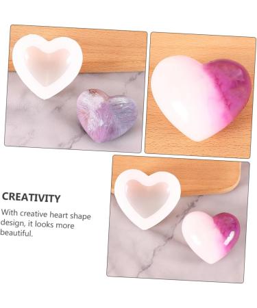 STOBOK 2pcs Love Mold Fondant Molds Silicone Soap Molds Heart Shape Silicone Heart De para Gelatinas Resin Silicone Molds Soap Silicone Molds Cake Heart-Shaped White Listing Silica Gel White 7.9x6.5cm - Buy Online on SooperMarket.com