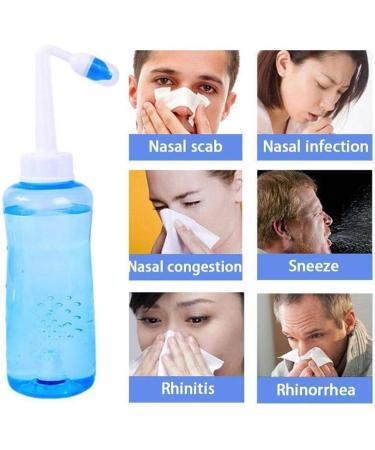 WNPXQNT Nose Nasal Wash System Pot Sinus Allergies Relief Rinse Blue 500mL Adults Plastic New Children Neti Equipment - Buy Online on SooperMarket.com