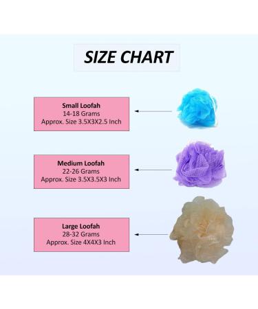 Loofah Lord 20-Pack Full Bodied Quality Bath/Shower Sponge Poufs - Assorted Colors | Wholesale Bulk Lot - Buy Online on SooperMarket.com