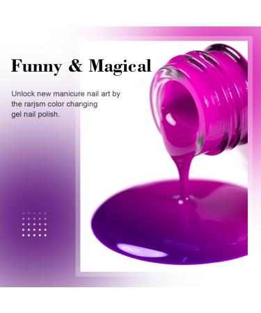 RARJSM Color Changing Gel Nail Polish 15ML - Dark to Bright Purple UV Thermal Gel for Nail Art Soak Off DIY Manicure - Buy Online on SooperMarket.com