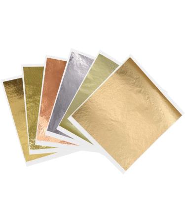 KINNO 12 Colors Gold Leaf Sheets - 600 Pieces for Arts, Decoration, Handcrafts, Gilding - Furniture, Nails, Paintings, Slime, Wall - 12 Colors - Buy Online on SooperMarket.com