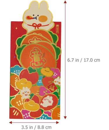 Amosfun 12 Pcs 2023 Red Envelope Lai See Hong Bao Birthday Money Pockets Cash Envelopes Wedding Red Pocket Rabbit Year Red Packets Lucky Money Packets Wedding Money Year Red Envelope Paper - Buy Online on SooperMarket.com