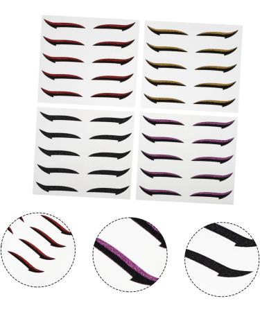 WOFASHPURET Double Sided Eyelid 20 pairs Red Makeup Eye Charming Eyelid Gold Eyeliner Black Purple Tapes Eyeshadow Shiny Double - Buy Online on SooperMarket.com
