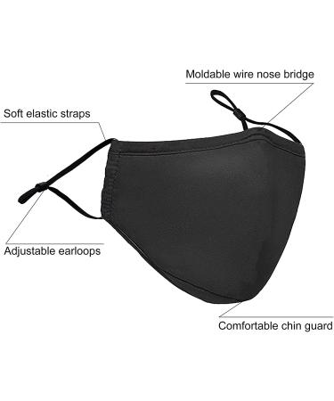 8 Pack Reusable Cloth Face Mask with Adjustable Straps & Nose Wire - Adult Cotton Masks in Black, Dark Grey, Brown, Blue, Burgundy, Green, Purple, Royal Blue - Buy Online on SooperMarket.com