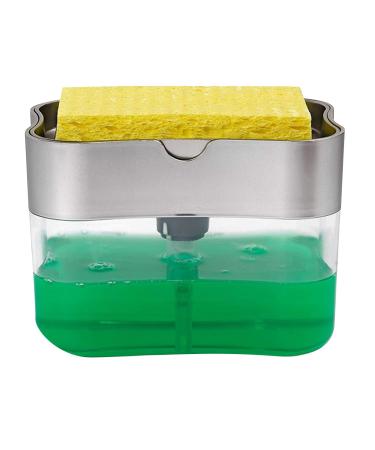 Dish Soap Dispenser and Sponge Holder for Kitchen Sink Detergent Liquid Press Dispenser Box Dishwashing Soap Automatic Outlet Kitchen Supplies