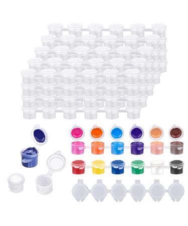 AKOLAFE 480 Pieces Paint Pots 5ML Paint Pots with Lids 6 Pieces Empty Paint Pots Each Strip Clear Paint Pods Total 80 Paint Pot Strips for Kids Home School Projects Festival DIY Arts Crafts