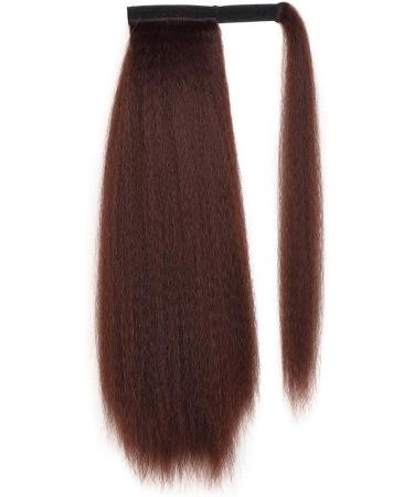 30 Inches Afro Kinky Straight Wrap Around Ponytail Long Afro Yaki Straight Ponytail Extensions for Women Girls Pony Tails Hair Pieces Dark Auburn Brown 30 inch magic ponytail 33# - Buy Online on SooperMarket.com