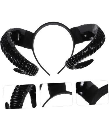 BELLIFFY Halloween Devil Horns Costume Accessory - Goat Horns and Ram Horns Headband - Unique Performance Hair Hoop for Dress up Cosplay Large Bull Horns Hair Band Sheep Horns Headband - Buy Online on SooperMarket.com