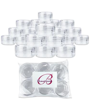 Beauticom (Quantity: 60 Pieces) 15G/15ML (0.5oz) Round Clear Jars with Screw Cap Lid for Pills Medication Ointments and Other Beauty and Health Aids - BPA Free