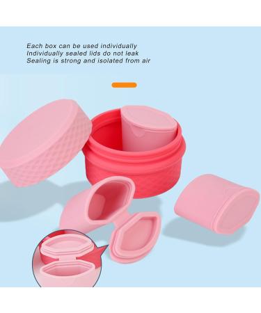 Silicone Cream Jars with Spoon Travel Silicone Makeup Container Refillable Empty Trinkets Pills Portable Proof for Outdoor Use (Pink) - Buy Online on SooperMarket.com