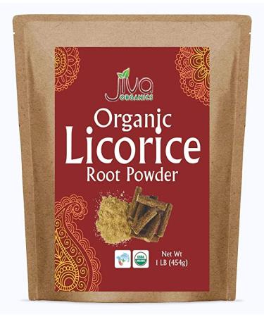 Jiva Organic Licorice Root Powder 1 Pound Bulk Bag (16oz) - Glycyrrhiza glabra - Mulethi - Yashtimadhu - Non-GMO