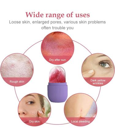 Ice Roller for Face and Eyes Gua Sha Massage Face Roller Ice Mould Reusable Facial Beauty Ice Roller Skin Care Tools for Brighten Skin Eye Puffiness Treatment (Purple) - Buy Online on SooperMarket.com