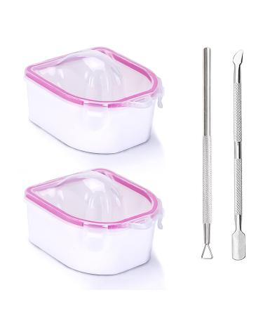 Cosywell Nail Soaking Bowl 2pcs Nail Remover Bowl Soak off Gel Polish Remover with Nail Art Tools for Nail Spa Salon or Home Use