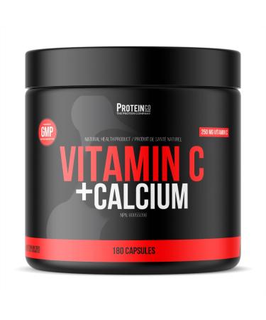 ProteinCo | Vitamin C + Calcium | Rapid and time-release formula | 500 mg | Immune Support | 180 capsules