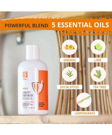 Solpri Shield Athlete's Body Wash with Lemongrass, Tea Tree, Eucalyptus Oils - 8 fl oz - Buy Online on SooperMarket.com