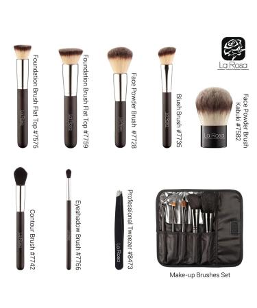 LA ROSA Professional Round Eyeshadow Brush | Small Eye Makeup Brush for Blending - Versatile Wooden Applicator for Wet & Dry Products - Buy Online on SooperMarket.com