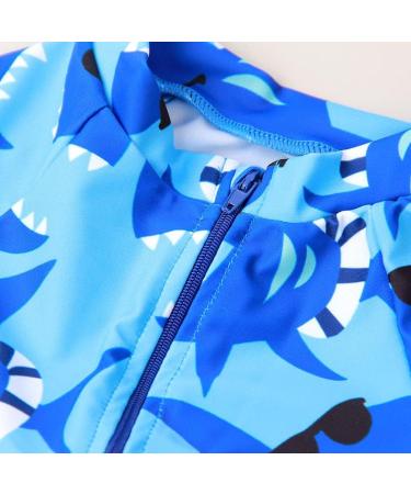 PythJooh Baby Boy Blue Shark Rash Guard Swimsuit | 2-3 Years | Beach Swimwear for Toddler Boys | Zipper One Piece Swimming Outfit - Buy Online on SooperMarket.com