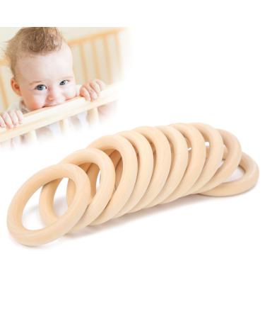65mm Unfinished Wooden Rings - Natural Baby Teething Circles for Crafts 10 Pack - Buy Online on SooperMarket.com
