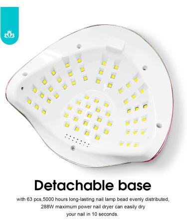 MIRAGE LAYON UV Light for Nails 288W - Professional LED Nail Dryer with Sensor, 4 Timer Settings for Gel Polish - Portable Nail Curing Lamp for Home & Salon - Buy Online on SooperMarket.com