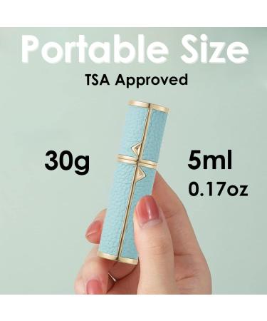 Travel Perfume Bottle Refillable - Genuine Leather Atomizer Leakproof Mini 5ml Sprayer for Purse & Trips - Ideal Gift (Black - Buy Online on SooperMarket.com