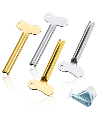 Stainless Steel Toothpaste Tube Squeezer 4 Pieces Metal Toothpaste Squeezer Roller for Toothpaste Cosmetic Oil Cream Paint Squeezer