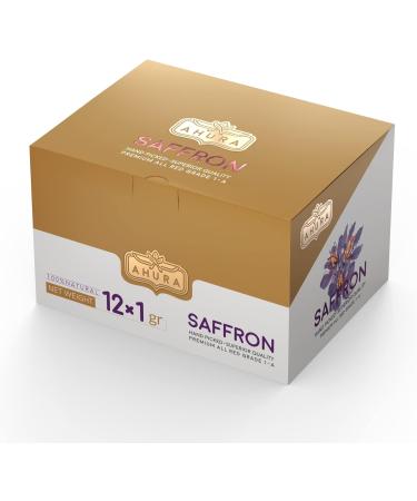 Ahura Finest Natural Saffron Threads - Pure Grade 1 All Red Saffron Spice 1g Jar - Ideal for Tea, Paella, Risotto, Pasta, Rice Cooking - No Additives - Pack of 1 - Buy Online on SooperMarket.com