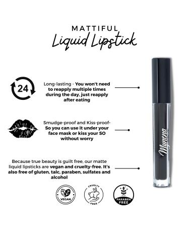 Black Matte Lipstick - Lightweight, Velvet Smooth Finish, Long Lasting & Waterproof - Buy Online on SooperMarket.com