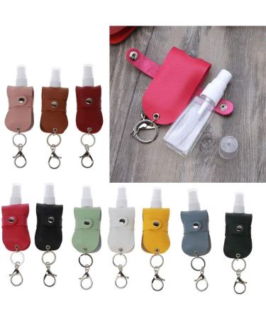 TEBI Portable 50ml Spray Bottle - Leak Proof & Refillable with Leather Keychain Holder - Black | Ideal for Travel & Daily Use - Buy Online on SooperMarket.com