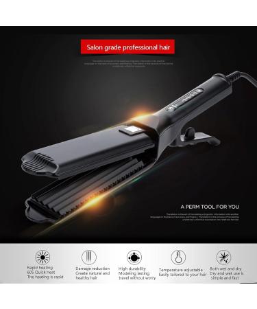 Hair Crimper Ceramic Crimping Iron Hair Waver with 4 Temperature Levels Volumizing Crimper Hair Iron Styling Tools for Fluffy Hairstyle Home Salon Use - Buy Online on SooperMarket.com