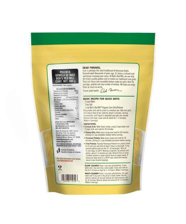 Bob's Red Mill Organic Corn Grits Polenta 24 oz - Gluten-Free & Non-GMO - Buy Online on SooperMarket.com