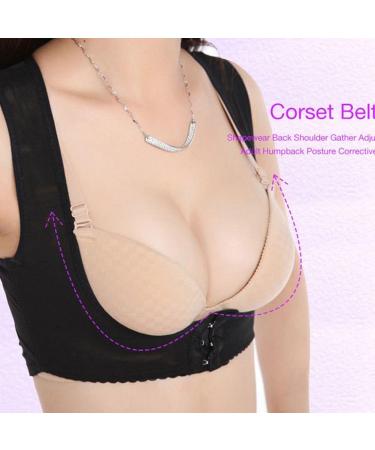 wemee Ladies Women Adjustable Shoulder Back Posture Corrector Chest Brace Support Belt-Black-L - Buy Online on SooperMarket.com