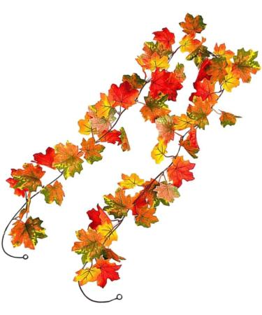 Cabilock 2 Pcs Simulated Maple Leaf Rattan Halloween Garland Maple Leaf Vines Silk Flower Artificial Ornament - Buy Online on SooperMarket.com
