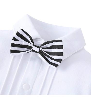 AmzBarley Baby Boys Gentlemans Outfit Suit | Kids Tuxedo Rompers | White 278 | 12-18 Months - Buy Online on SooperMarket.com