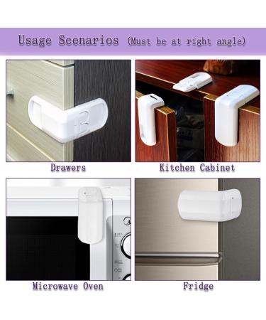 DHinkyoung 4 Pcs Safe Cupboard Locks Update Child Proof Drawer Locks Dual-Button Baby Proofing Corner Locks with Strong Adhesive for Cabinet Cupboard Drawer Refrigerator Oven Trash Toilet - Buy Online on SooperMarket.com