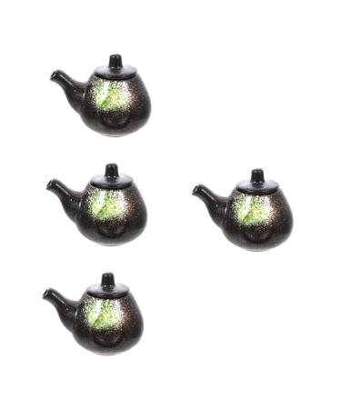Milisten 4pcs Ceramic Soy Sauce Bottle Ceramics Tableware 10.5X4X8.5CMx4pcs Assorted Color 2x4pcs