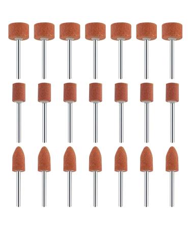 42 Pieces 3 Sizes Grinding Stone Sanding Drill Bits Rotary Grinding Stone Set Grinding Stone Drill Bit Set Stone Grinding Wheels with 3mm Shank for Polishing Stone